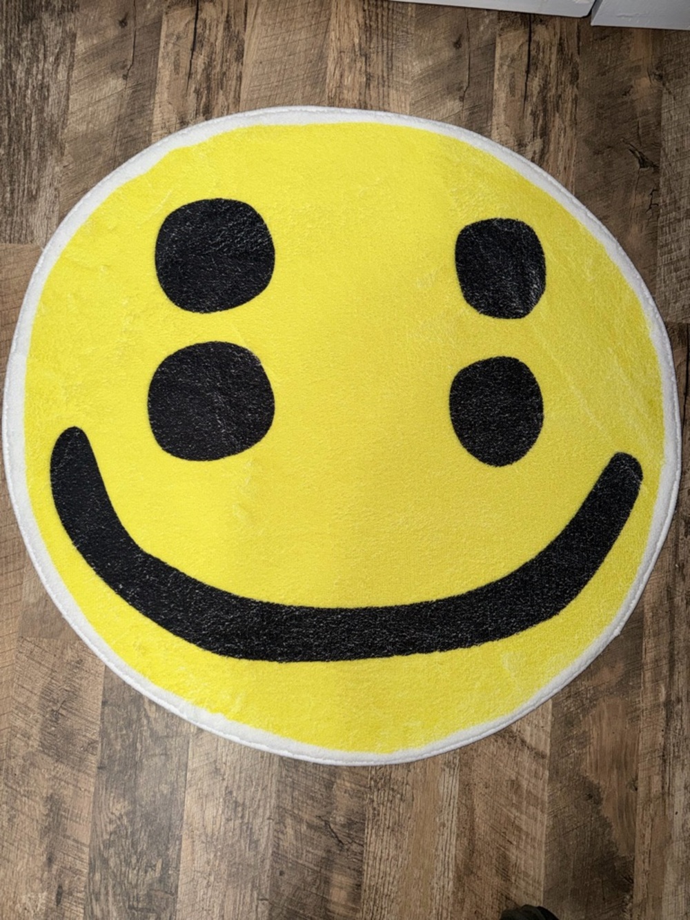 CPFM Yellow Smiley Face Tufted Rug
